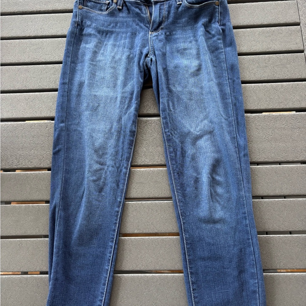 PAIGE Women's Ankle Crop Jeans - Dark Blue Wash